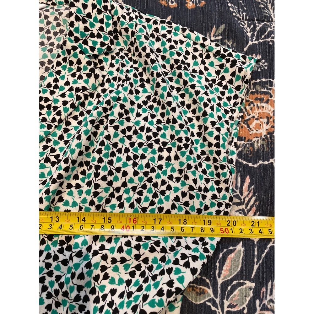 PopSugar Green Black Tulip Floral Shirt Dress Button Front Belted Pockets‎ M NEW - Picture 11 of 16